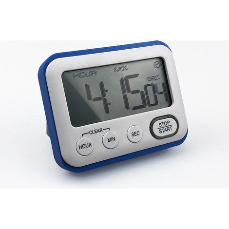 Küchentimer, Multifunktionswecker, Kochtimer Mit Uhr, Digitaltimer, Stoppuhr Mit Großem Lcd-bildschirm (blau)