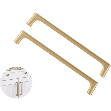 Set Aus 2 Küchentürgriffen Aus Gebürstetem Messing, 192 Mm Mittenabstand, Europäischer Stil, Griff Aus Zinklegierung (schrauben Inklusive)