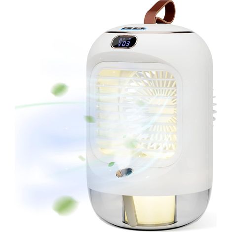 4-in-1 Tragbare Klimaanlage, Mini-luftkühler, 180°-oszillation, Wiederaufladbarer Luftbefeuchter Für Schlafzimmer, Büro, Camping Und Grillen