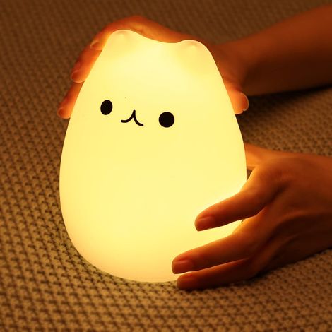 Katzenlampe, Nachtlicht Für Kinder Mit Fernbedienung, Led-nachtlicht Aus Silikon Für Babys, Wiederaufladbar, Niedlich Und Kawaii