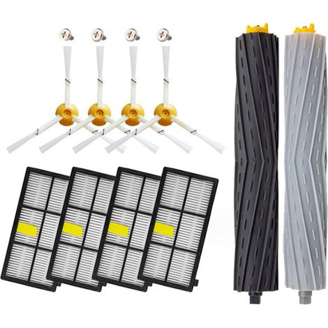10-teiliges Wartungsset Für Roomba 800 Und 900 Serie: 4 Seitenbürsten, 4 Hochleistungsfilter, Ein Paar Anti-verwicklungs-silikonbürsten
