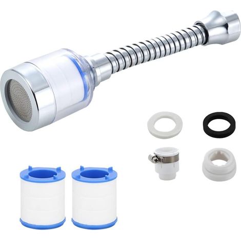 Leitungswasserfilter-set, Universeller Antikalkfilter Mit 2 Pp-baumwollfilterelementen, 360° Drehbarem Sprühkopf Und Filter Für