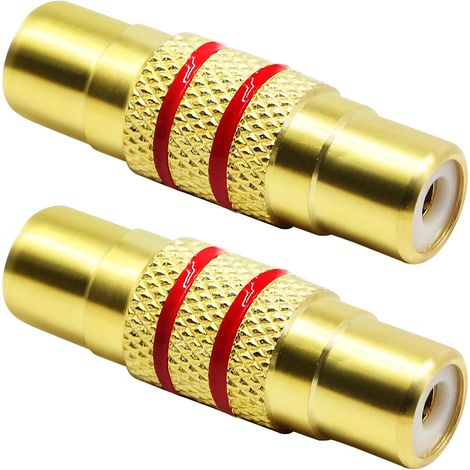 Rca-buchse Auf Rca-buchse Video-koppleradapter, Vergoldetes Metall (roter Kreis 1 Rca Vergoldet)
