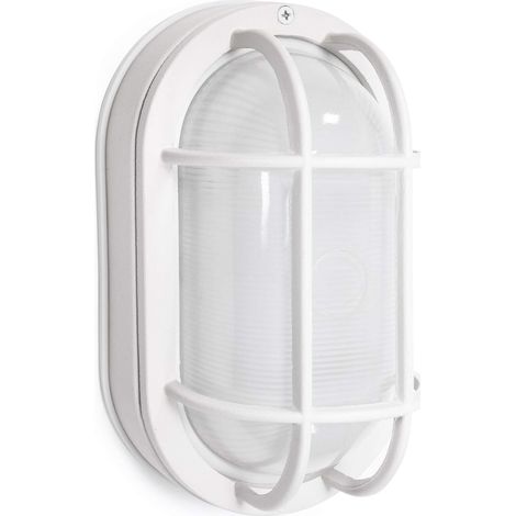 Ovale Led-außenwand- Oder Deckenleuchte (20 Cm), Maritimes Design, Einbauleuchte, Für Feuchträume, 75 W, 800 Lumen, 3000 K