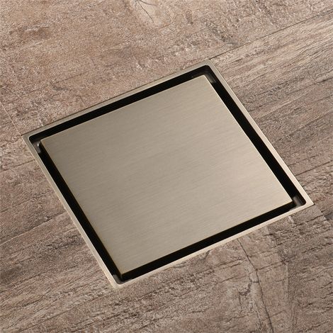 Geruchsneutralisierender Bodenablauf, Quadratischer Duschablauf Mit Unsichtbarer Abdeckung, Bodenablauf Aus Reinem Kupfer Mit Herausnehmbarem Filter, Bronzegrün
