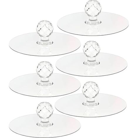 Set Mit 6 Runden Kristall-kommodenknöpfen, Acryl-klebehaken Für Die Wand Zur Verwendung In Zuhause, Büro, Schlafzimmer Oder Badezimmer
