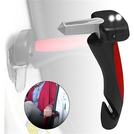 Evakuierungshammer, Handlaufgriff, Tragbarer Hammer, Rutschfester Griff, Mit Led-licht