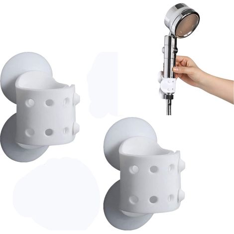 Set Mit 2 Silikon-duschsaugnäpfen, Verstellbarer Silikon-duschhalter, Schnelle Montage Ohne Bohren