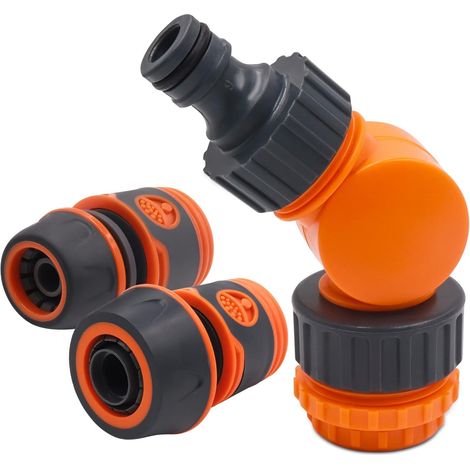 3-in-1 Schwenkbarer Winkelverbinder Für Wasserhähne 1/2", 3/4", 1" Mit 2 1/2" 3/4" Schlauchanschluss, Geeignet Für Gartenwasserhähne Und -schläuche