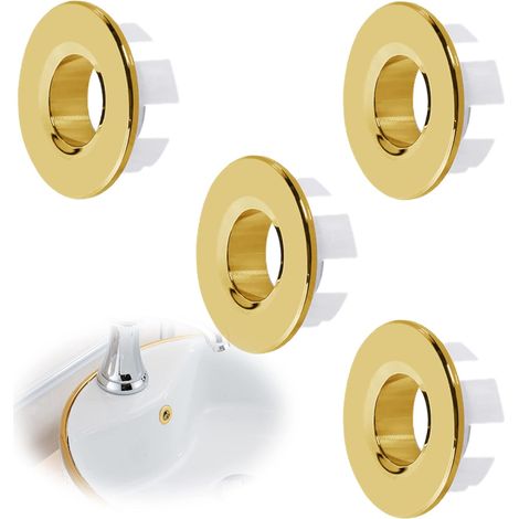 Überlaufring Für Waschbecken, Überlaufabdeckung, Überlaufschutz, Geeignet Für Bad Und Küche (goldfarben), 4 Stück