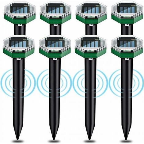 Solarbetriebener Ultraschall-mäuseabwehrer, 8er-pack, Ip65 Wasserdicht, Ideal Für Garten, Terrasse Und Rasen.