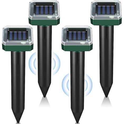 Solarbetriebenes Nagetierabwehrgerät – Zur Abwehr Von Schädlingen Und Zum Schutz Von Garten Und Rasen Vor Maulwürfen – 4er-pack