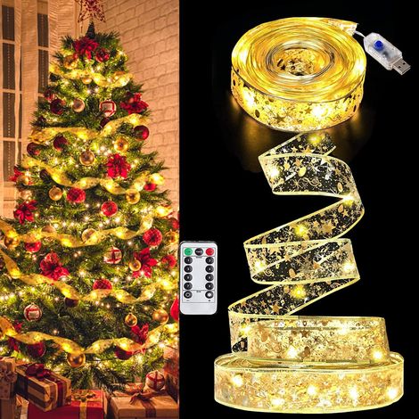 Lichterkette Für Den Weihnachtsbaum, 10 M, Weihnachtsbaumschmuck, Party, Außendekoration (warmes Licht)