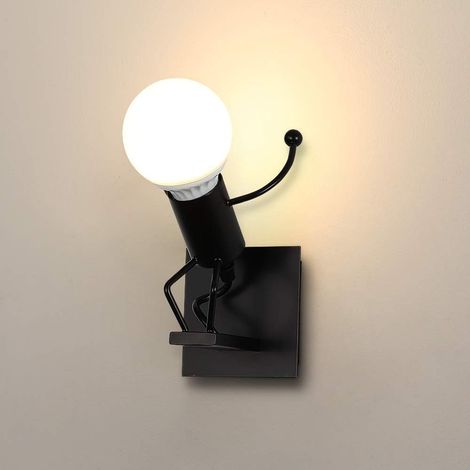 Led-wandleuchte Für Den Innenbereich, Moderne Wandlampe, E27-glühbirne Im Vintage-stil Aus Metall Für Wohnzimmer, Schlafzimmer, Flur, Treppenhaus Oder Durchgang.