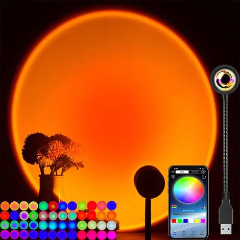 Smart-app-sonnenuntergangslampe, Led-farbprojektor, Innendekoration, Fotohintergrund, Nachtlicht