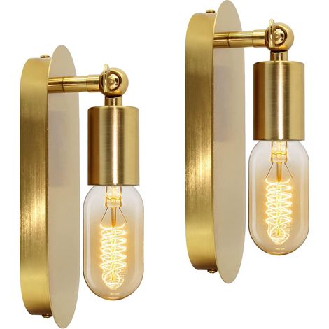 Vintage-wandleuchte, Industrielle E27-lampe, Metall-wandleuchte Für Den Innenbereich, Goldene Retro-wandleuchte, Antike Messing-loft-wandleuchte