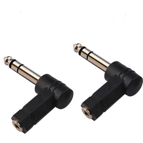 3,5-mm-auf-6,35-mm-winkel-trs-adapter, 6,35-mm-stecker Auf 3,5-mm-buchse 90-grad-stereo-adapter (6,35-mm-winkel-trs-adapter)