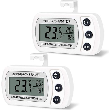 Digitales Kühl-/gefrierschrankthermometer, Temperaturbereich -20 Bis 50 °c, Mit Haken, Gut Lesbarem Lcd-display, Aufzeichnungsfunktion