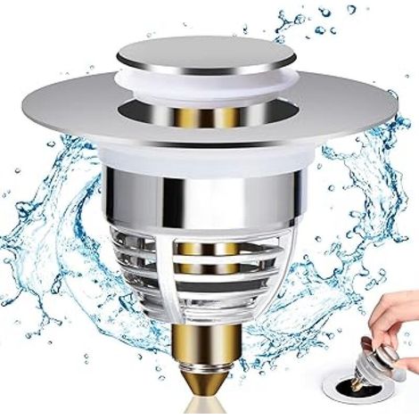 Universeller Waschbeckenablauf (32 Bis 42 Mm Abflussloch) Mit 2 Dichtungen Für Badewanne, Küche Und Spüle.