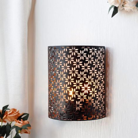 Batteriebetriebene Wandleuchte, 20 Cm Hoch, Aus Rustikalem Metall, Mit 6-stunden-timer, Ideal Für Wohnzimmer, Schlafzimmer, Flur Oder Treppenhaus.