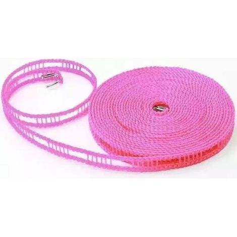 1 X 5 M Ausziehbare Wäscheleine (rosa), Ideal Für Camping, Reisen Und Outdoor-aktivitäten. Windbeständig Und Einziehbar.