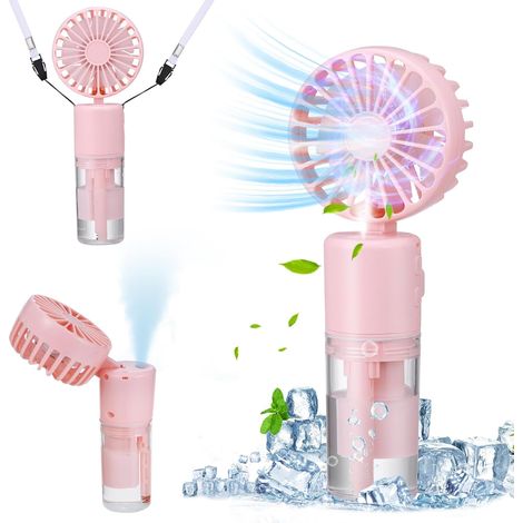 Mini-tragventilator, Nackenventilator, Leiser Faltventilator, Geeignet Für Outdoor-aktivitäten Und Reisen, Rosa