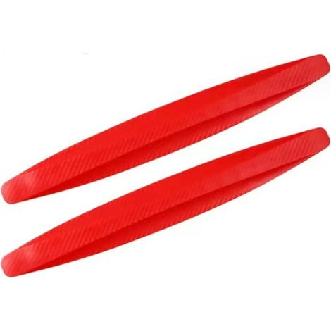 Set Mit 2 Universellen Roten Gummieckenschützern Für Stoßstangen, Stoß- Und Kratzfest. Selbstklebend.