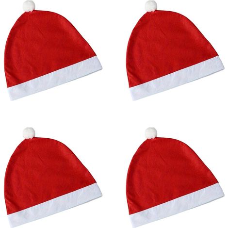 Weihnachtsmannmützen – Weihnachtsdekoration Für Autositze Und Computerstühle – (rot – 4 Stück)