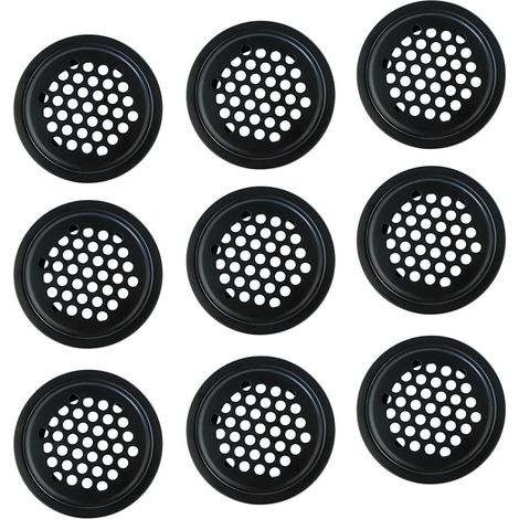 10 Schwarze Edelstahl-lüftungs- Und Kühlgitter, 19 Mm