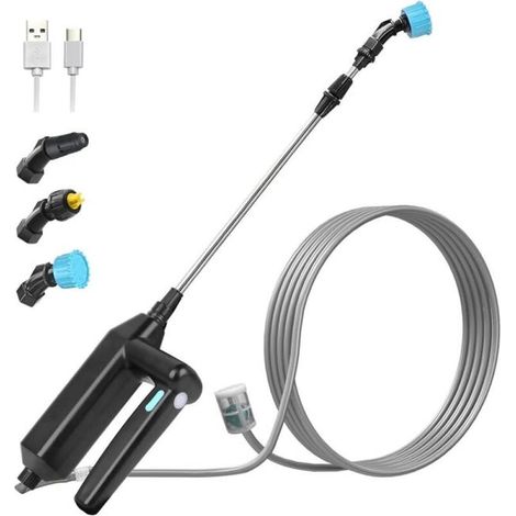 Elektrische Gartenspritze, Druckspritze Mit 3 Düsen Und 8 Meter Schlauch, Zum Bewässern Und Jäten.