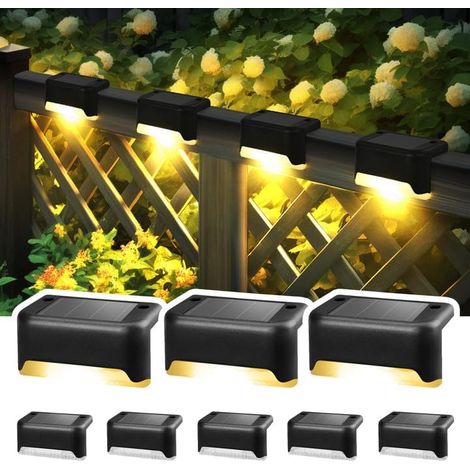 Solarleuchte, Wasserdichte Solar-treppenleuchte, Gartenleuchte, Wasserdicht (warmweißes Licht), 8er-set