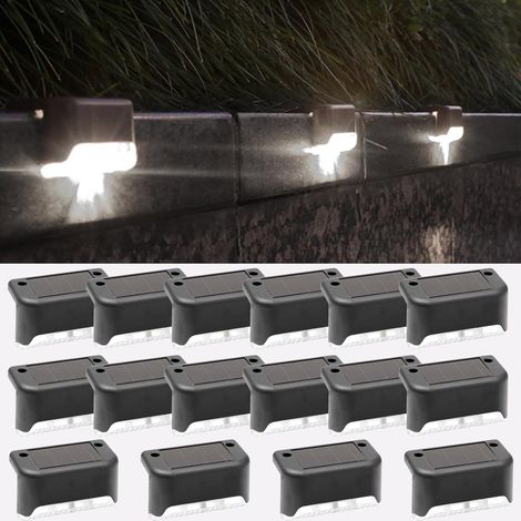 Set Mit 16 Solar-außenleuchten, Treppenbeleuchtung, Wasserdichte Led-beleuchtung (kaltweiß)