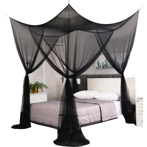 Moskitonetz Für Doppelbett, Für Drinnen Und Draußen Geeignet, Schwarz, 190 X 210 X 240 Cm