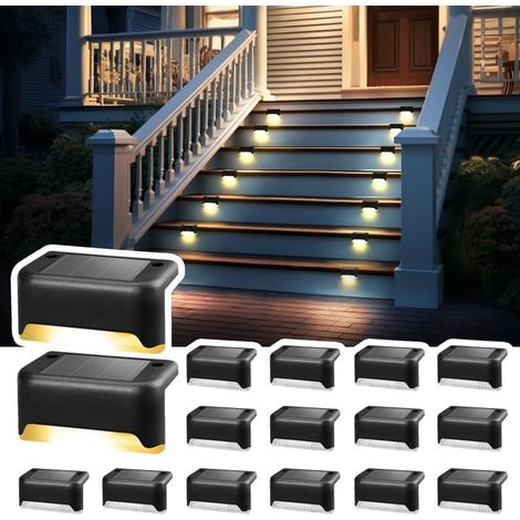 Set Mit 16 Solar-außenleuchten, Treppenbeleuchtung, Wasserdichte Led-beleuchtung (warmweiß)