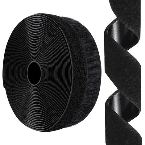 Selbstklebendes Klettband – Für Moskitonetze, Türvorhänge Usw. – Mit Klettverschluss, 3 Cm X 3 M, Schwarz