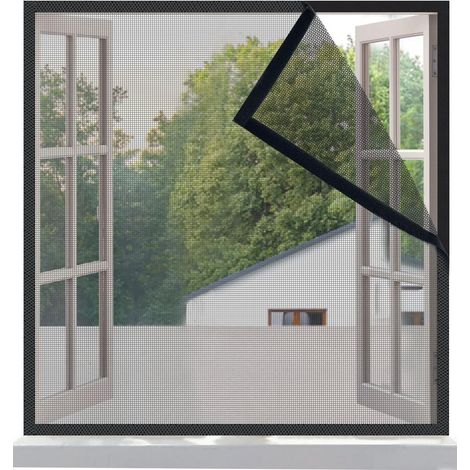Fenster-moskitonetz, Kein Bohren Erforderlich, Selbstklebendes Fenster-moskitonetz 90 X 120 Cm, Schwarz