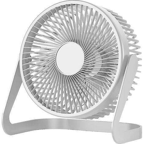 Tischventilator, Kleiner Tragbarer Usb-ventilator, 2 Geschwindigkeitsstufen, 360°-drehung, Geeignet Für Arbeit/studium (weiß), 16,5 Cm