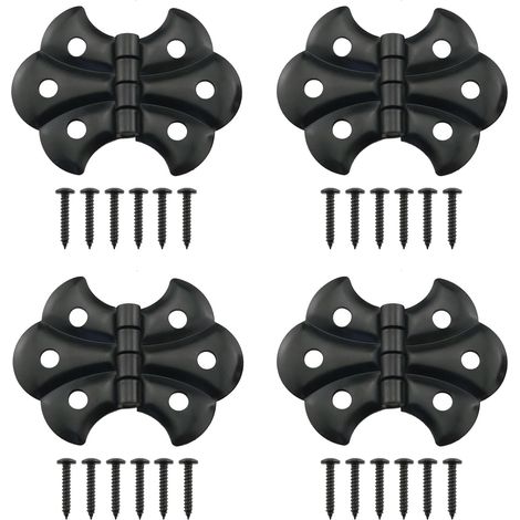 Hochleistungs-scharniere Für Zäune – Geeignet Für Diverse Türen, Schränke, Kisten Usw. – 4er-pack, Schwarz, 8 X 2,4 Cm