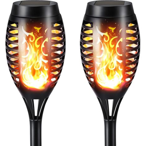 Solar-flammenleuchten, Gartenleuchten Für Den Außenbereich, Wasserdichte Solarleuchten, Zwei Sets Rasenleuchten