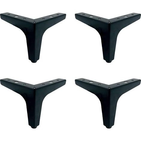 Möbelbeine 17 Cm, Set Mit 4 Dreieckigen Schwarzen Metallbeinen Für Sofa, Stuhl Oder Tisch.
