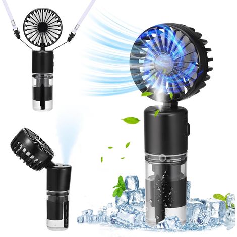 Mini-tragventilator, Nackenventilator, Leiser Faltventilator, Geeignet Für Outdoor-aktivitäten Und Reisen, Schwarz