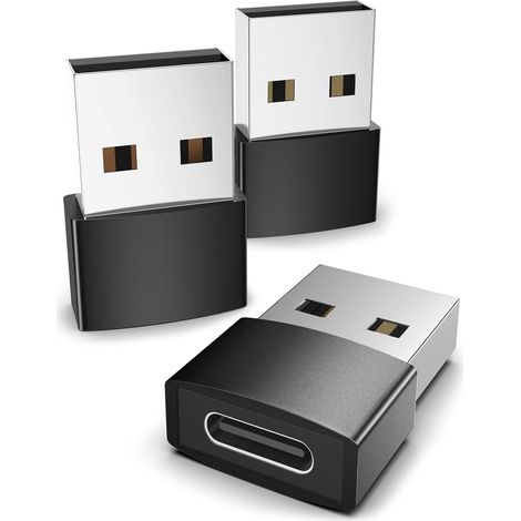 Schwarzer Usb-a-auf-usb-c-adapter, Reiseadapter, Steckerkonverter