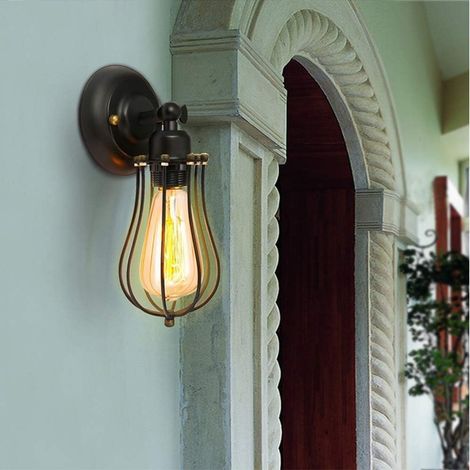 Industrielle Wandleuchte, Verstellbare Schwarze Metall-wandleuchte, Vintage-wandlampe Mit E27-fassung, Rustikale Innenbeleuchtung, Fürs Schlafzimmer