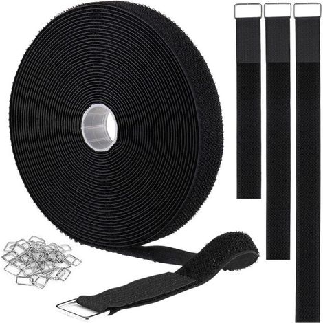 Verstellbarer Spanngurt Mit 50 Metallösen Zur Organisation Oder Aufbewahrung, Wiederverwendbar (10 Meter, Schwarz)