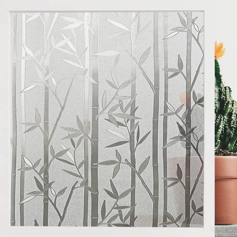 Fensterfolie, Statisch Haftende Glasfolie, Geeignet Für Küche, Büro, Schlafzimmer, Bambusmuster, 30 X 200 Cm