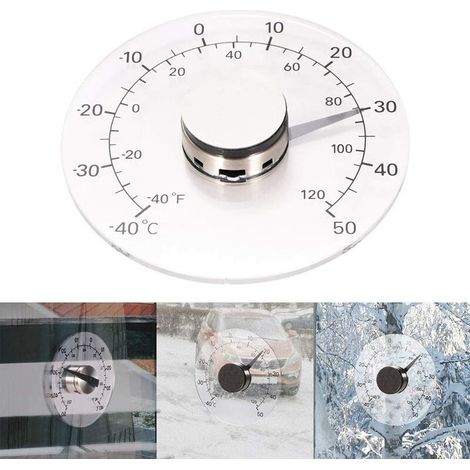 Wand-/fensterthermometer, Transparentes Außenthermometer, Selbstklebend, Batterielos, Transparenter Und Wasserdichter Temperaturregler.
