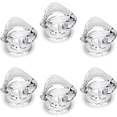 Set Mit 6 Kleinen, Selbstklebenden, Dreieckigen Acrylknöpfen Mit Griff, 19 Mm Durchmesser, Transparent Und Glänzend, Zur Verzierung Von Schmuckkästchen