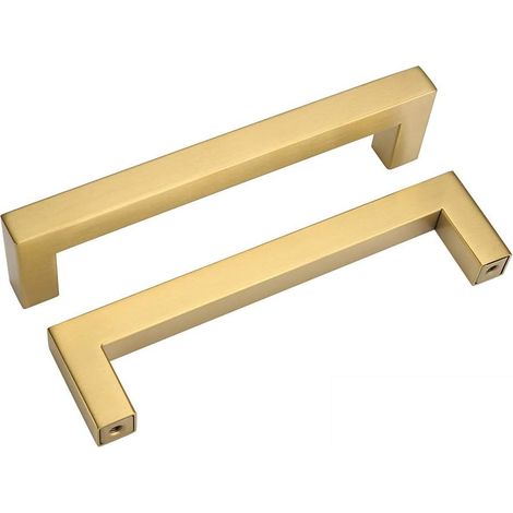 Vergoldete Küchenschrankgriffe, 128 Mm Lochabstand, Edelstahl, 10er-packung, Inklusive Schrauben