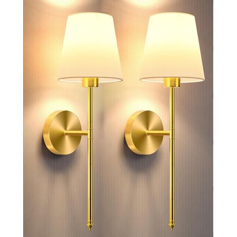 Goldene, Batteriebetriebene, Kabellose Wandleuchte – Geeignet Für Schlafzimmer, Wohnzimmer, Flure Usw. – 2er-set