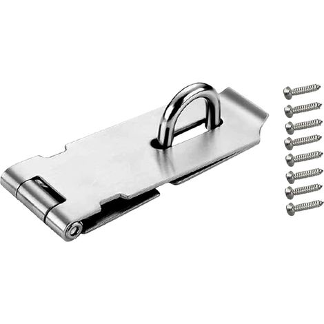 Türriegel Mit Vorhängeschloss Und Schraube, 10 Cm, Türschloss, Geeignet Für Garten, Tor, Schrank, Silberfarben